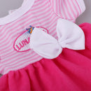 25cm Handmade Fashion Stripe Bowknot Dress Accessories For Mellchan Dolls Accs Rose Red