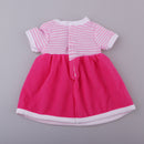25cm Handmade Fashion Stripe Bowknot Dress Accessories For Mellchan Dolls Accs Rose Red