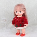 Lovely Doll Clothes Outfits Red Sweater For 25cm MellChan Girls Dolls Christmas Gifts