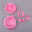 5pcs Dollhouse Cutlery Set Tableware Model For 25cm Mellchan Baby Dolls Accssories