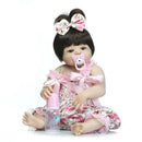 56cm Lifelike Silicone Reborn Doll Baby Costumed Newborn Full Doll Girl Toy