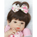 56cm Lifelike Silicone Reborn Doll Baby Costumed Newborn Full Doll Girl Toy
