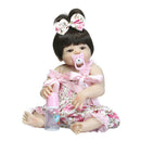 56cm Lifelike Silicone Reborn Doll Baby Costumed Newborn Full Doll Girl Toy