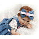17inch Lifelike Newborn Baby Doll Soft Simulation Silicone Vinyl Reborn Girl Infant With Magnet Pacifier Feeding Bottle