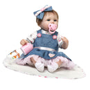 17inch Lifelike Newborn Baby Doll Soft Simulation Silicone Vinyl Reborn Girl Infant With Magnet Pacifier Feeding Bottle