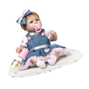 17inch Lifelike Newborn Baby Doll Soft Simulation Silicone Vinyl Reborn Girl Infant With Magnet Pacifier Feeding Bottle