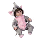 42cm Simulation Silicone Newborn Baby Girl Doll in Gray Jumpsuit Kid Sleeping Playmate
