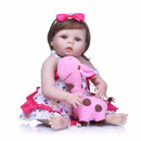 Realistic 22inch Bebe Reborn Baby Girl Doll Clothes Set Full Silicone Vinyl Newborn Baby Doll Kids Wear Model Doll