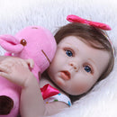Realistic 22inch Bebe Reborn Baby Girl Doll Clothes Set Full Silicone Vinyl Newborn Baby Doll Kids Wear Model Doll