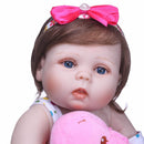 Realistic 22inch Bebe Reborn Baby Girl Doll Clothes Set Full Silicone Vinyl Newborn Baby Doll Kids Wear Model Doll