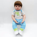 Reborn Doll Boy Handmade Newborn Baby Washable Silicone Full Body 19 Inch Doll Perfect Size for Ages 3+