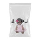 Huggable 20inch African Baby Girl Doll Soft Vinyl Newborn Doll with Overalls Clothes Kids Birthday Gift