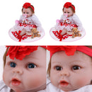 100% Safe Silicone 22inch 55cm Reborn Doll Newborn Baby Doll with Christmas Outfit Home Decoration Children Gifts