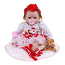 100% Safe Silicone 22inch 55cm Reborn Doll Newborn Baby Doll with Christmas Outfit Home Decoration Children Gifts