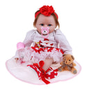 100% Safe Silicone 22inch 55cm Reborn Doll Newborn Baby Doll with Christmas Outfit Home Decoration Children Gifts