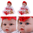 100% Safe Silicone 22inch 55cm Reborn Doll Newborn Baby Doll with Christmas Outfit Home Decoration Children Gifts