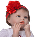100% Safe Silicone 22inch 55cm Reborn Doll Newborn Baby Doll with Christmas Outfit Home Decoration Children Gifts