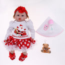 100% Safe Silicone 22inch 55cm Reborn Doll Newborn Baby Doll with Christmas Outfit Home Decoration Children Gifts