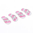 2 Pair Fashion Shoes Slippers Model For 1/12 Dollhouse Miniature Pink