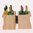 2 Set/ 12 Pieces Miniature Beer Wine Bottles With Magnet Wooden Storage Box 1/12 Dollhouse Kitchen Life Scenes Decoration