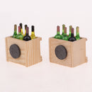 2 Set/ 12 Pieces Miniature Beer Wine Bottles With Magnet Wooden Storage Box 1/12 Dollhouse Kitchen Life Scenes Decoration