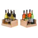 2 Set/ 10 Pieces Miniature Beer Wine Drink Bottles Goblet With Magnet Wooden Storage Box 1/12 Dollhouse Kitchen Life Scenes Decoration