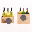 2 Set Miniature Beer Wine Drink Bottles Goblet Cup With Magnet Wooden Storage Box 1/12 Dollhouse Kitchen Life Scenes Decoration