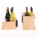 2 Set Miniature Beer Wine Drink Bottles Goblet Cup With Magnet Wooden Storage Box 1/12 Dollhouse Kitchen Life Scenes Decoration