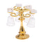 1/12 Dollhouse Miniature Bar Life Scenes Decor - Gold Glass Wine Cup Holder & 4 Pieces Goblet Kits Kids Pretend Play Toy