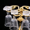 1/12 Dollhouse Miniature Bar Life Scenes Decor - Gold Glass Wine Cup Holder & 4 Pieces Goblet Kits Kids Pretend Play Toy