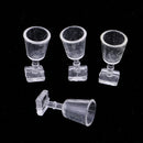 1/12 Dollhouse Miniature Bar Life Scenes Decor - Gold Glass Wine Cup Holder & 4 Pieces Goblet Kits Kids Pretend Play Toy
