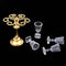 1/12 Dollhouse Miniature Bar Life Scenes Decor - Gold Glass Wine Cup Holder & 4 Pieces Goblet Kits Kids Pretend Play Toy