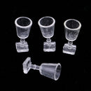 1/12 Dollhouse Miniature Bar Life Scenes Decor - Silver Glass Wine Cup Holder & 4 Pieces Goblet Kits Kids Pretend Play Toy
