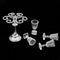 1/12 Dollhouse Miniature Bar Life Scenes Decor - Silver Glass Wine Cup Holder & 4 Pieces Goblet Kits Kids Pretend Play Toy