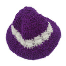 Stylish Ribbon Knitted Cap Ribbon Hat 20-27cm for 12inch Blythe Azone and 1/3 BJD LUTS Doll Party Outfit Purple
