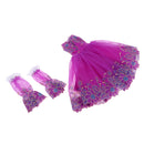 1/3 BJD Smart Dolls Clothes - Embroidery Flowers Dress for Dollfie DOD DZ AS Party Outfit Purple