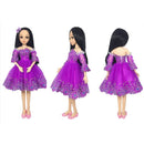 1/3 BJD Smart Dolls Clothes - Embroidery Flowers Dress for Dollfie DOD DZ AS Party Outfit Purple