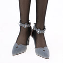 1/3 BJD Smart Doll Suede Shoes for Ball Jointed Doll LUTS Dollfie Lolita Ankle Belt High Heels with Flowers