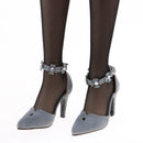 1/3 BJD Smart Doll Suede Shoes for Ball Jointed Doll LUTS Dollfie Lolita Ankle Belt High Heels with Flowers