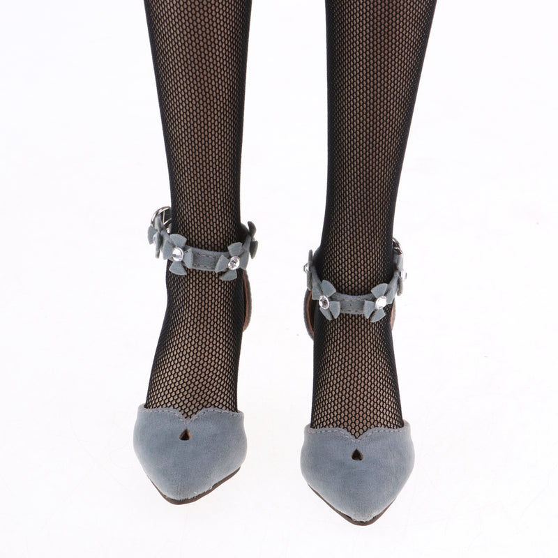 1/3 BJD Smart Doll Suede Shoes for Ball Jointed Doll LUTS Dollfie Lolita Ankle Belt High Heels with Flowers
