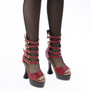 Elegant PU Leather Roman Shoes High Heels for 1/3 BJD DOD MSD SD Dollife Dolls Clothing Accessories