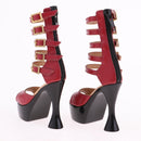 Elegant PU Leather Roman Shoes High Heels for 1/3 BJD DOD MSD SD Dollife Dolls Clothing Accessories