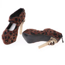 1/3 Doll Leopard High Heels For SD16 Girl Dolls Accessories Doll High Heels -Coffee Color