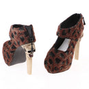 1/3 Doll Leopard High Heels For SD16 Girl Dolls Accessories Doll High Heels -Coffee Color