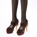 1/3 Doll Leopard High Heels For SD16 Girl Dolls Accessories Doll High Heels -Coffee Color