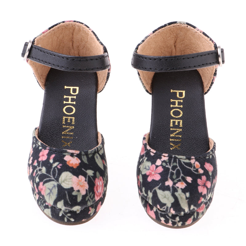 1/3 BJD Girl Dolls Shoes - Artificial Suede Ankle Strap High Heels - for LUTS for DOD for Lolita Dolls Party Outfit Accessory Black Printed