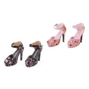 1/3 BJD Girl Dolls Shoes - Artificial Suede Ankle Strap High Heels - for LUTS for DOD for Lolita Dolls Party Outfit Accessory Black Printed