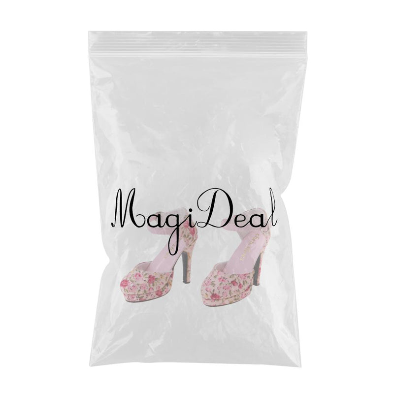 1/3 BJD Girl Dolls Shoes - Artificial Suede Ankle Strap High Heels - for LUTS for DOD for Lolita Dolls Party Outfit Accessory Pink Printed