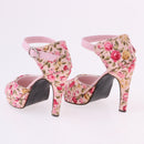 1/3 BJD Girl Dolls Shoes - Artificial Suede Ankle Strap High Heels - for LUTS for DOD for Lolita Dolls Party Outfit Accessory Pink Printed