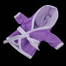 Casual Purple Stripe Bathrobe Clothes For Mellchan Baby Doll 9-11inch Girl Doll Hooded Jacket Coat